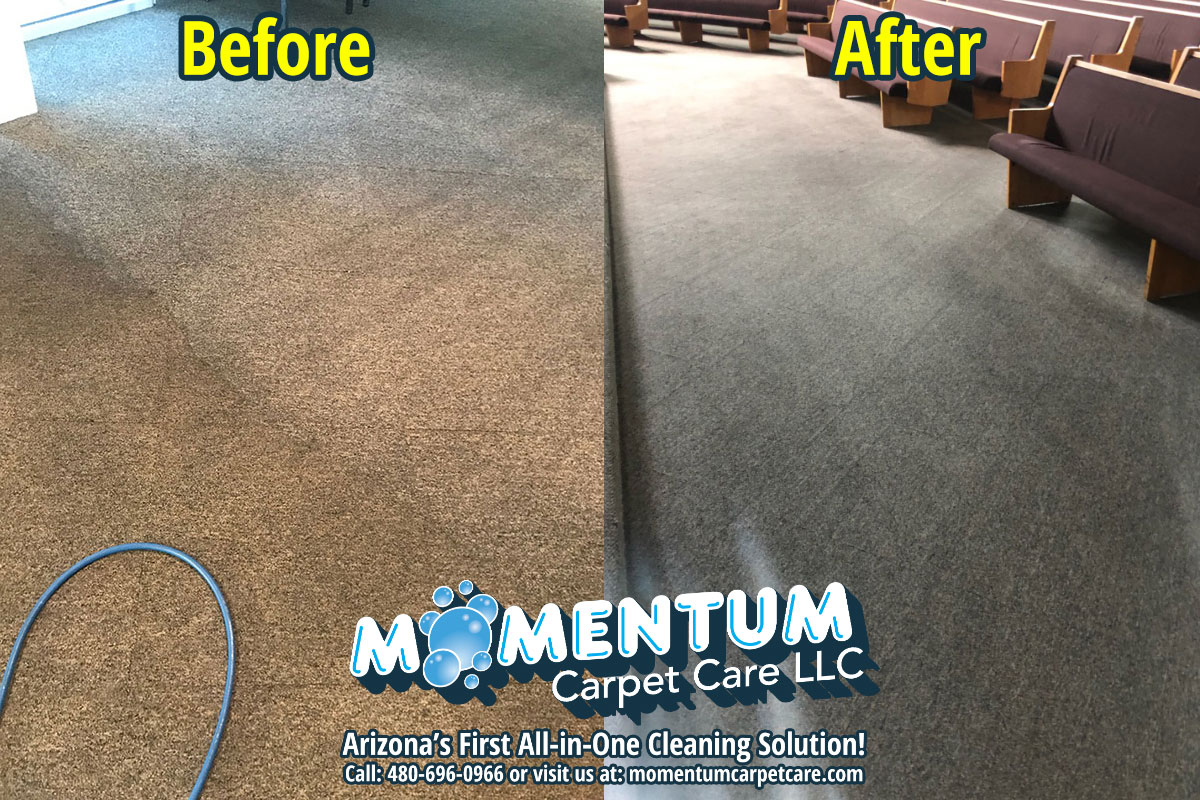 Before and After - Pilgrim Rest Baptist Church Commercial Cleaning Job