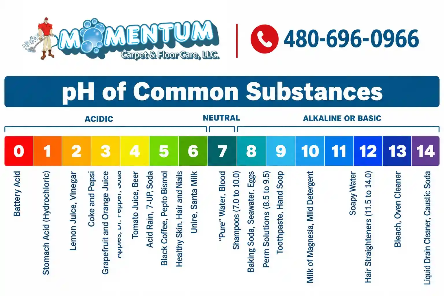 pH Common Substance Scale